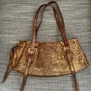 Miu Miu Metallic Gold Textured Leather Shoulder Bag